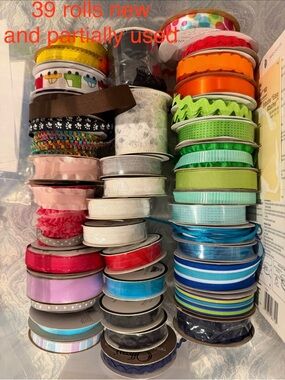 Mixed Assortment of Colorful Ribbon Spools